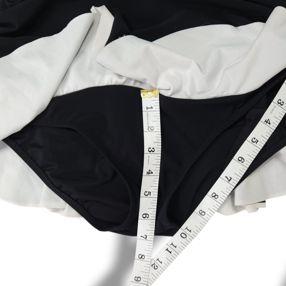 Profile By Gottex Tutti Frutti Swimdress Laser Cut Tummy Control Black White 14 - Picture 7 of 7